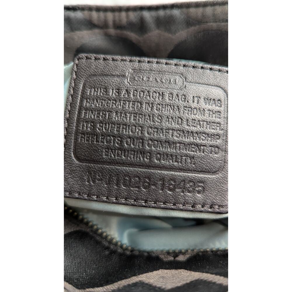 COACH Alexandra Signature Sateen Large Tote Bag Black/Silver 18485 - GUC - Picture 4 of 12